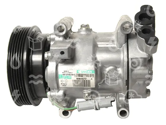 kompresor SANDEN 6V12 model 1452, řemenice 125 mm - PV6, OEM 82003